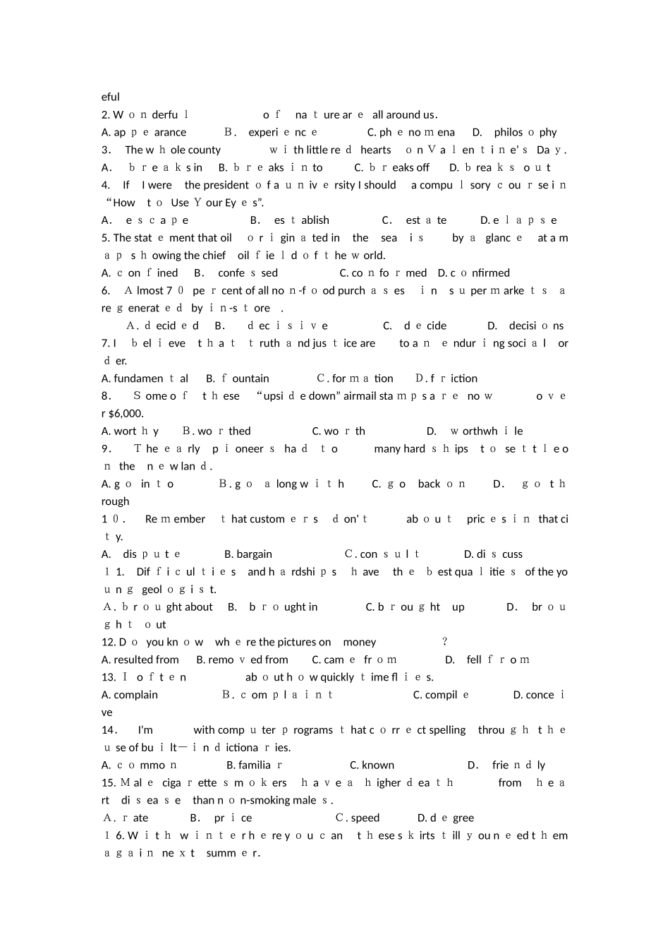 2024年中石油职称英语考试真题及答案_第2页