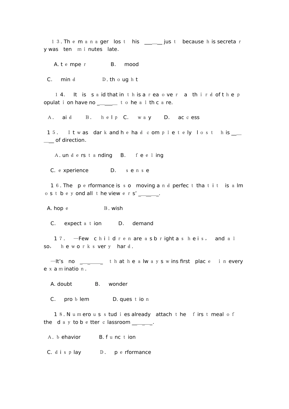 2024年中学英语教师招聘选调等考试基础知识分类复习试题_第3页