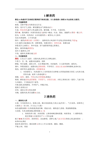 2024年中药药二考点总结全汇总