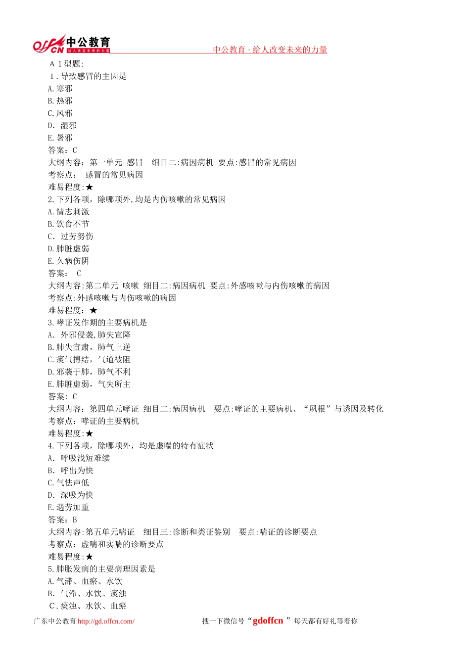 2024年中医执业医师考试精编试题及答案_第1页
