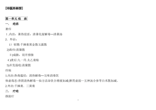 2024年中医执业医师考试考点归纳总结