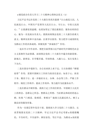 学习二十大精神心得体会范文17篇含乡镇党政办干部等