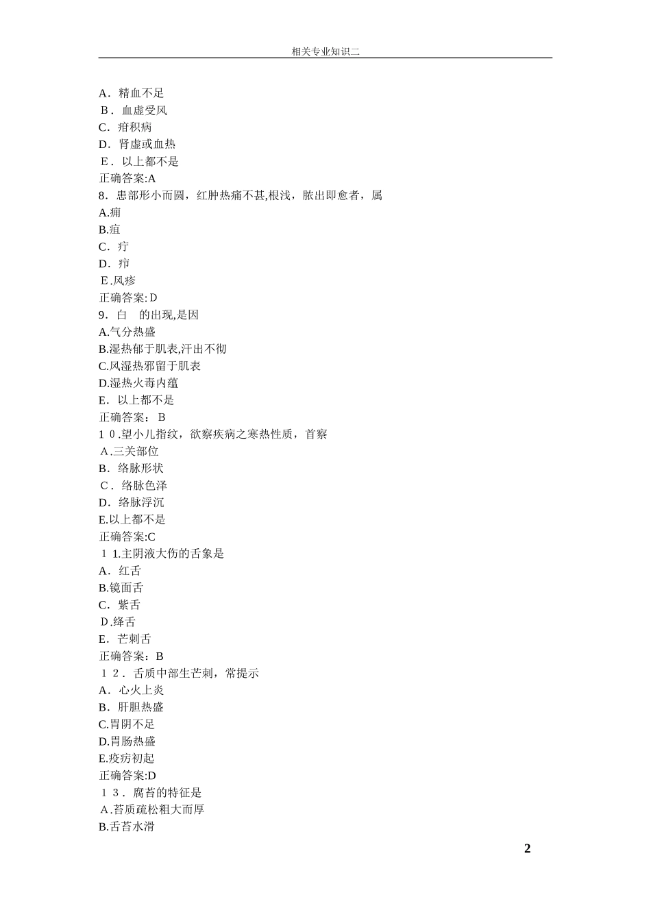 2024年中医主治医师考试相关专业知识_第2页