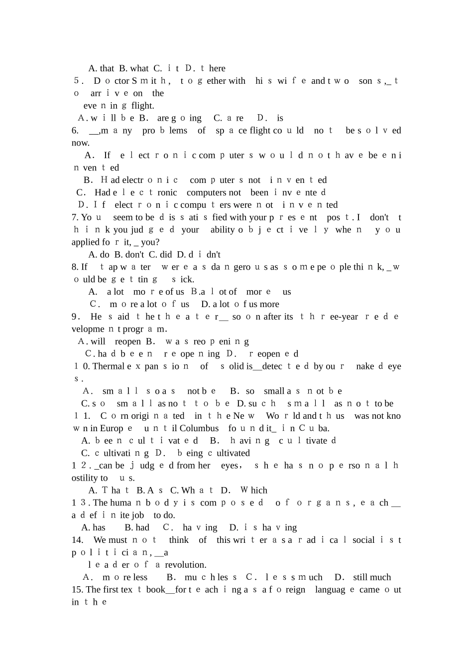 2024年专四语法专项训练_第3页