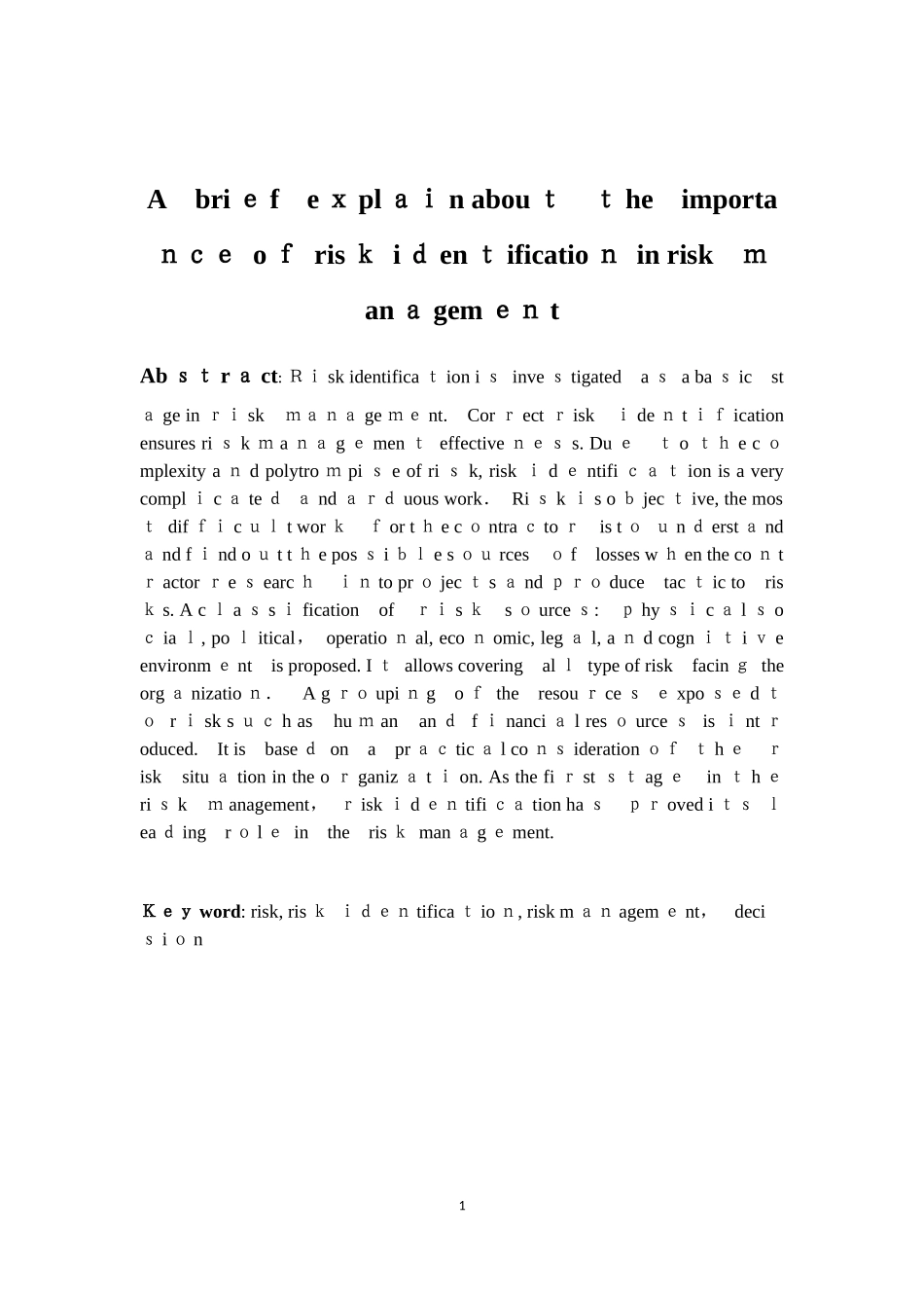 2024年专业外语结课大作业外文翻译Risk identification_第2页