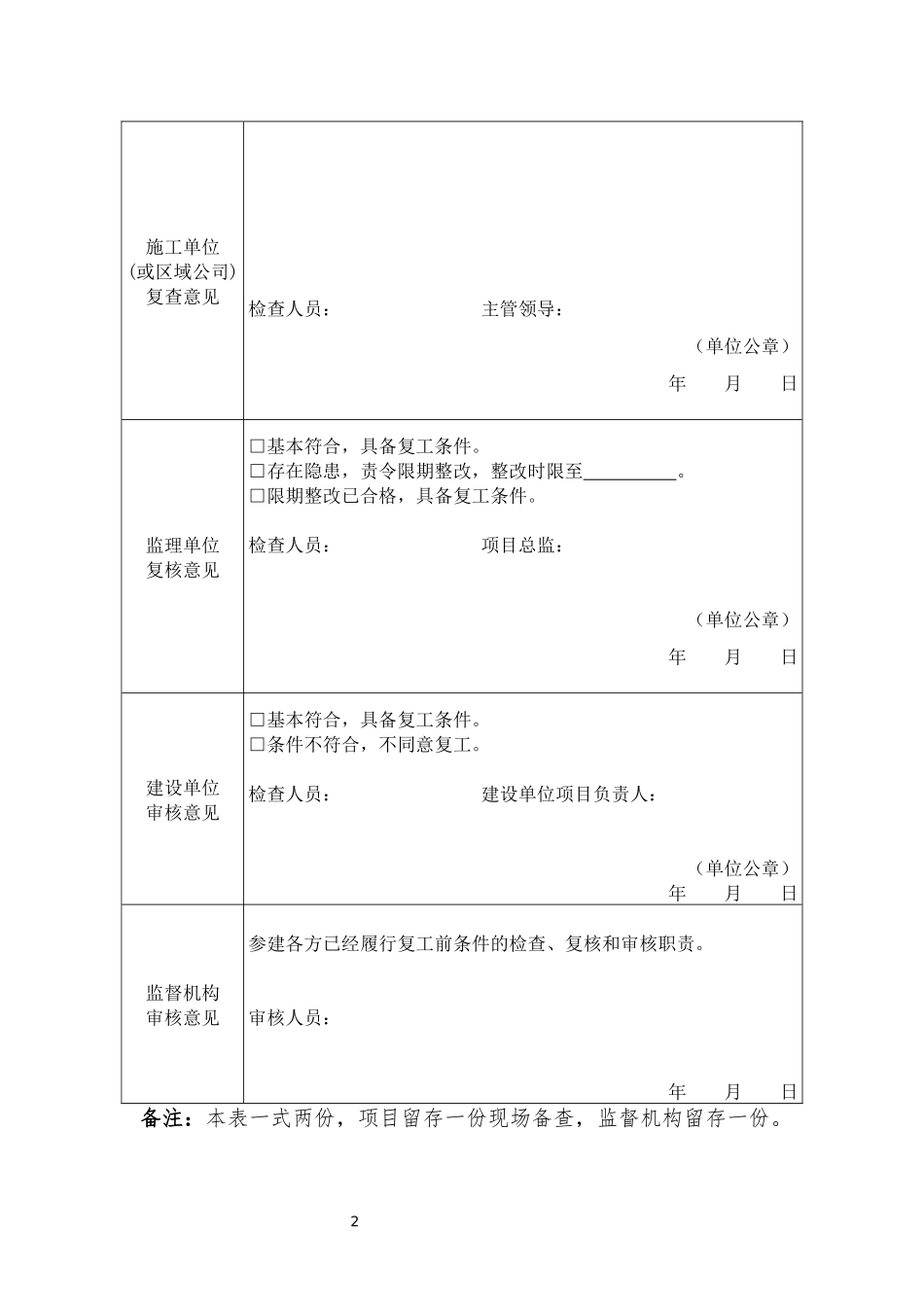 5宜昌市房屋市政工程复工条件报备表_第2页