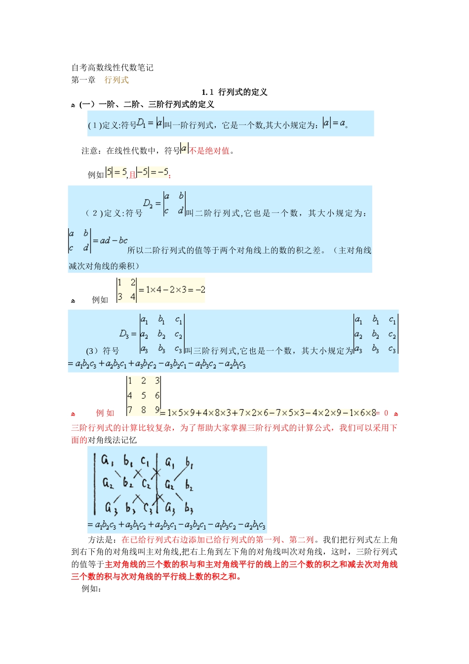 2024年自学考试线性代数_第1页