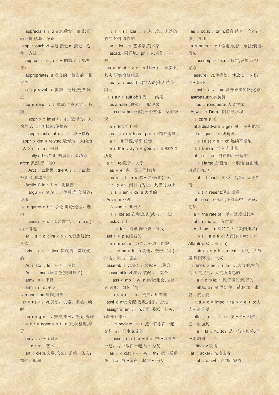 2024年自学考试英语二00015高频词汇集合_第3页