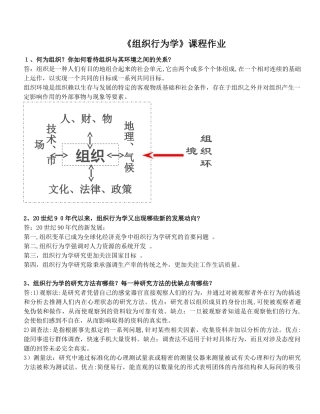 2024年组织行为学离线作业