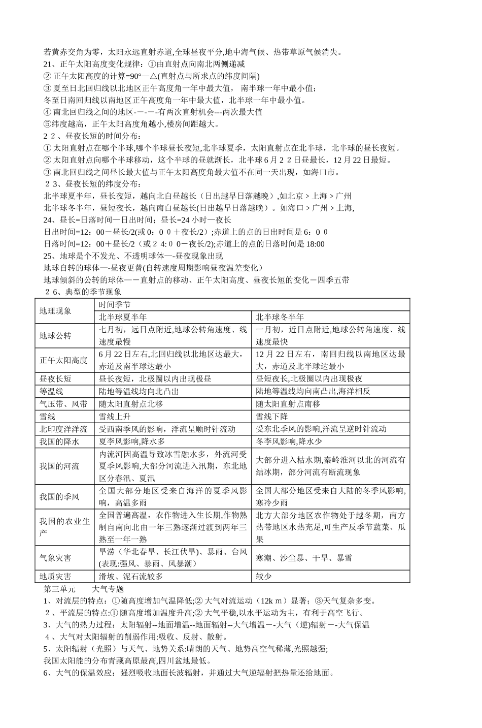 2024年最新高中地理必背考点自然地理部分_第2页