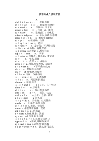 2024年最新英语专业八级词汇表