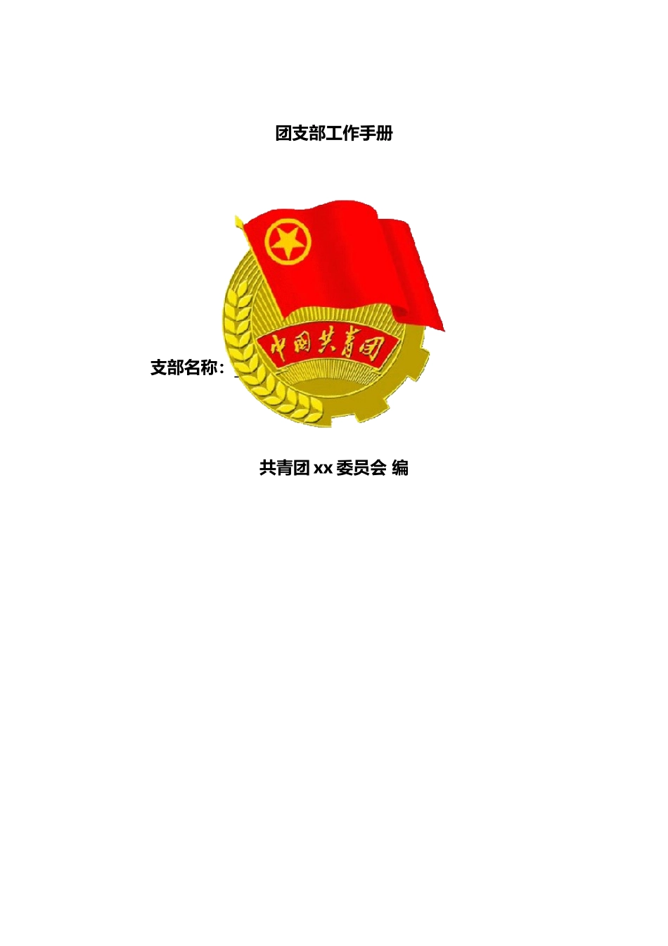 团支部工作手册模板共青团_第1页