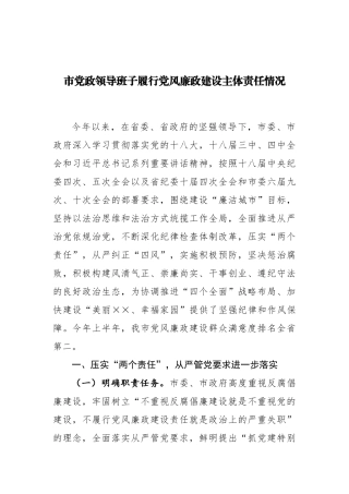 26-市党政领导班子履行党风廉政建设主体责任情况