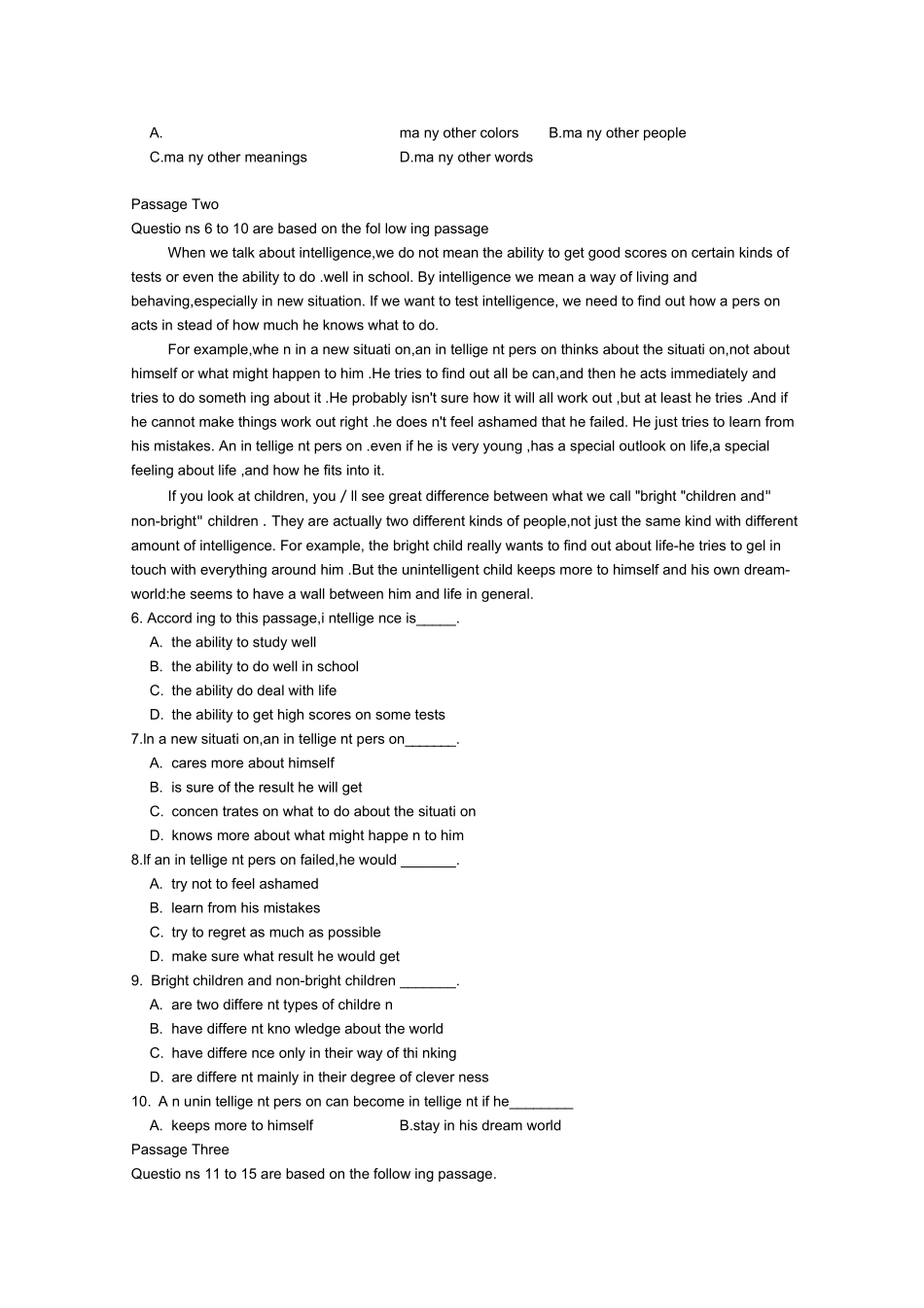 (完整word版)2019年江苏专转本英语真题_第2页