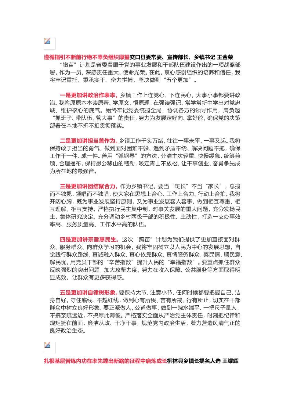 “蹲苗”干部任前培训座谈交流发言荟萃_第2页