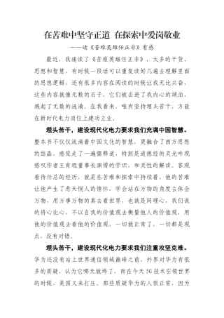 《苦难英雄任正非》读后感