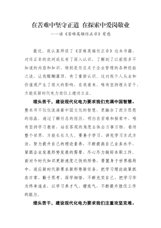 《苦难英雄任正非》读后感电力企业经理