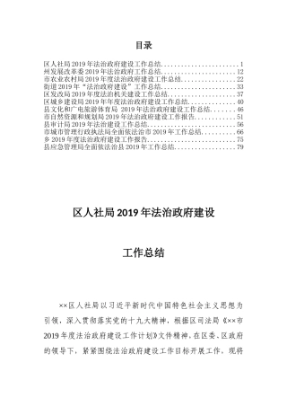 2019年法治政府建设工作总结汇编12篇