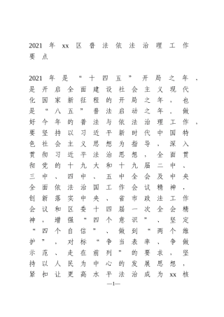 2021年普法依法治理工作要点