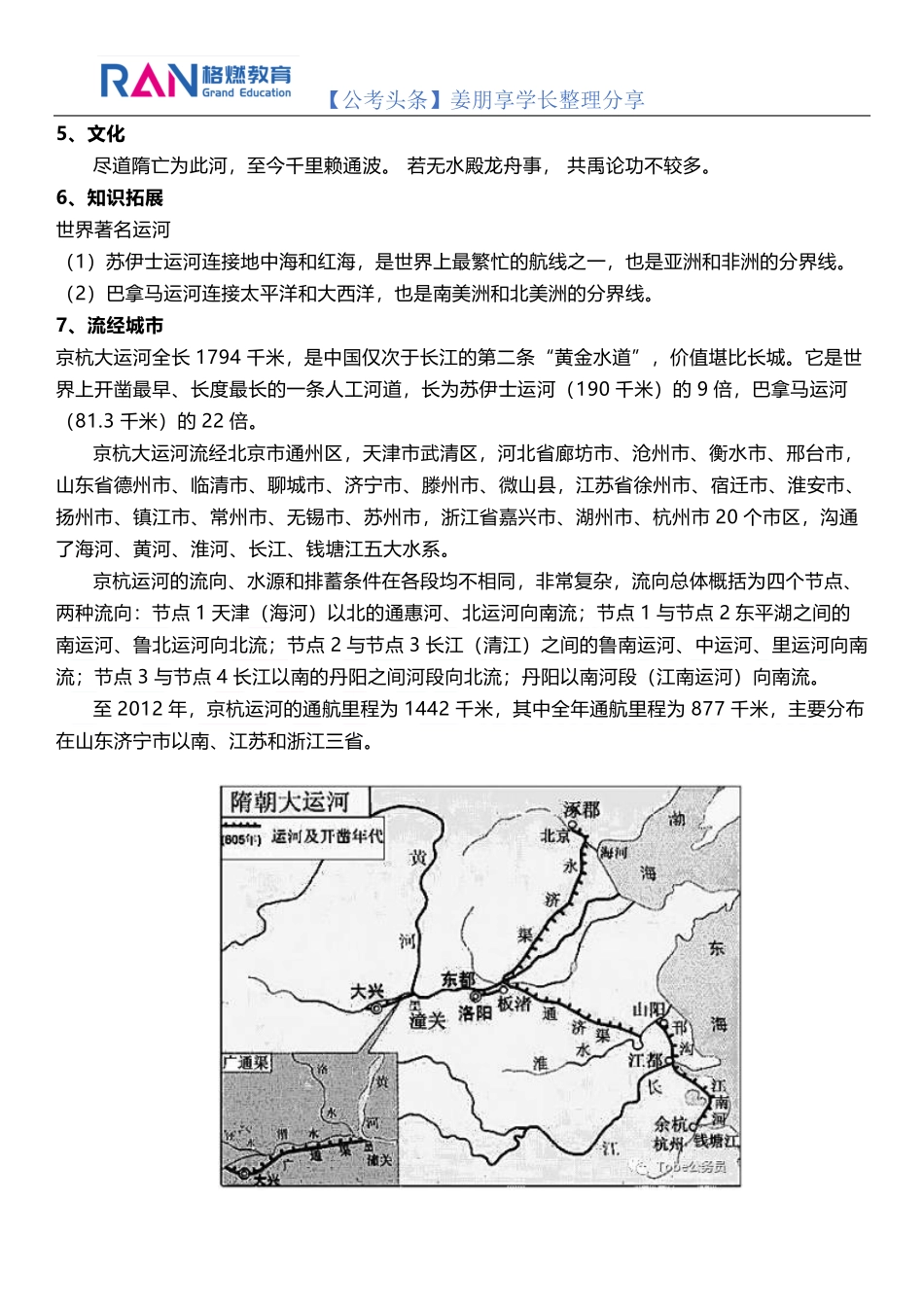 【公基常识】“京杭大运河”知识点汇总_第2页