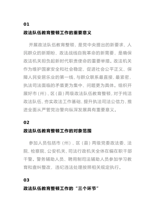 2021年政法队伍教育整顿应知应会知识