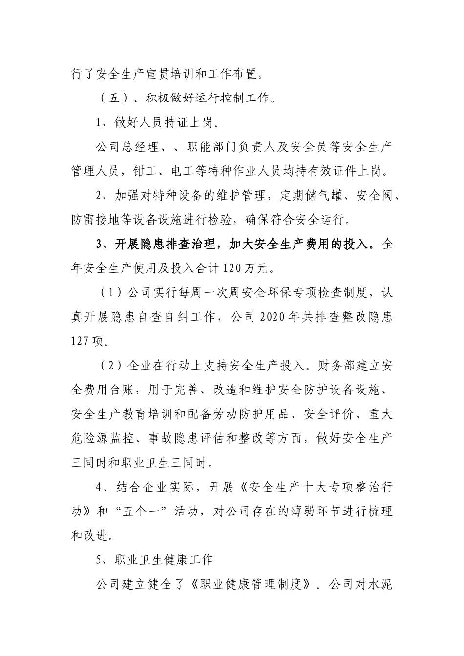 2020年企业安全生产主体责任履职报告_第3页