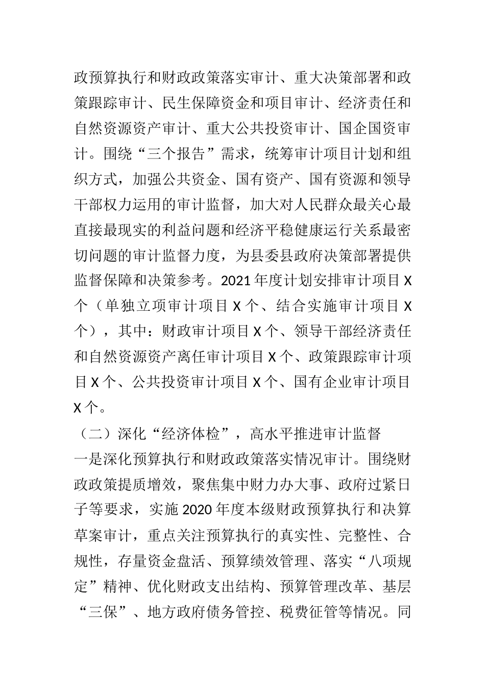 X县审计局2021年上半年工作总结和下半年工作思路_第2页