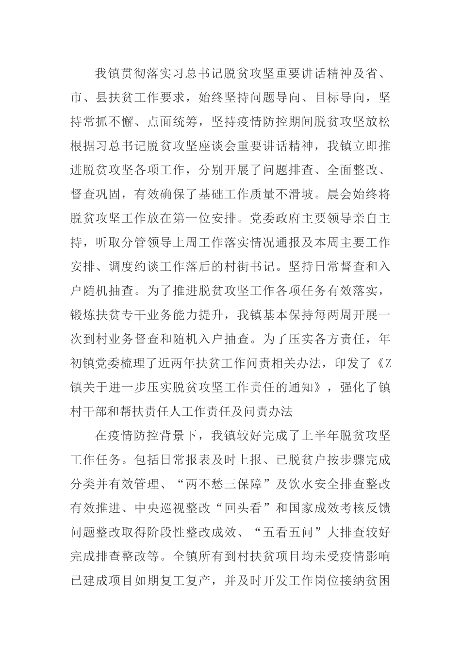 Z镇2020年上半年工作总结和下半年年工作安排_第2页