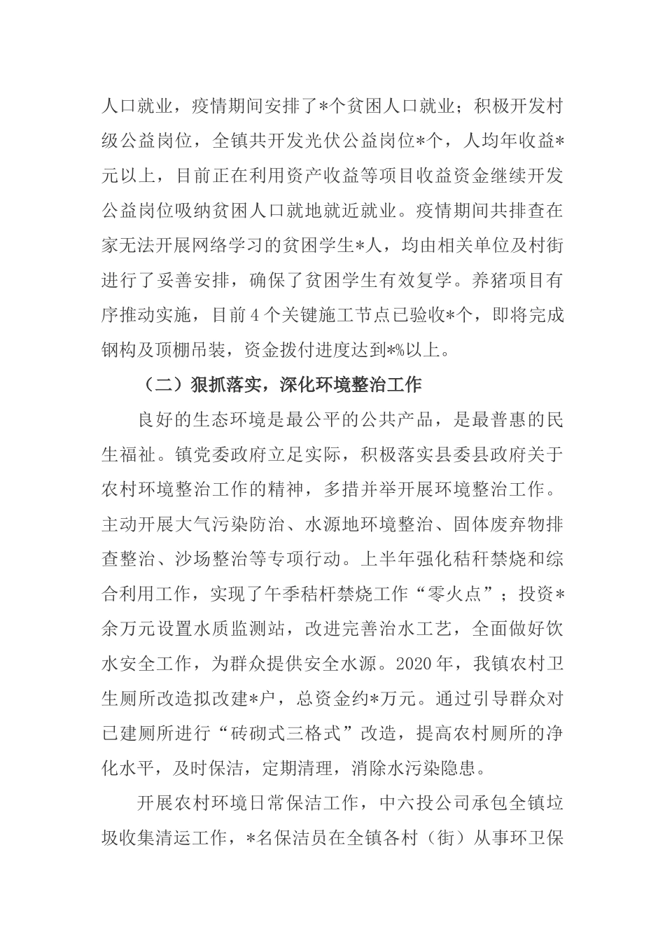 Z镇2020年上半年工作总结和下半年年工作安排_第3页