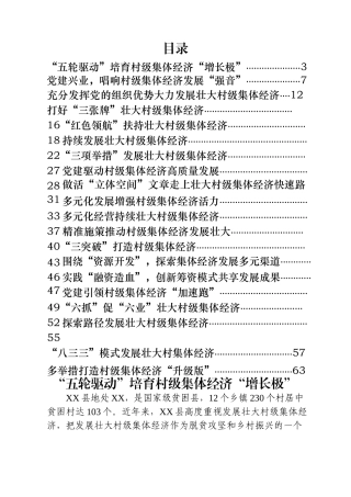 村级集体经济经验材料合集20篇3万字
