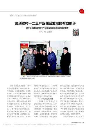 带动农村一二三产业融合发展的有效省略农村产业融合发展示范园的调研报告