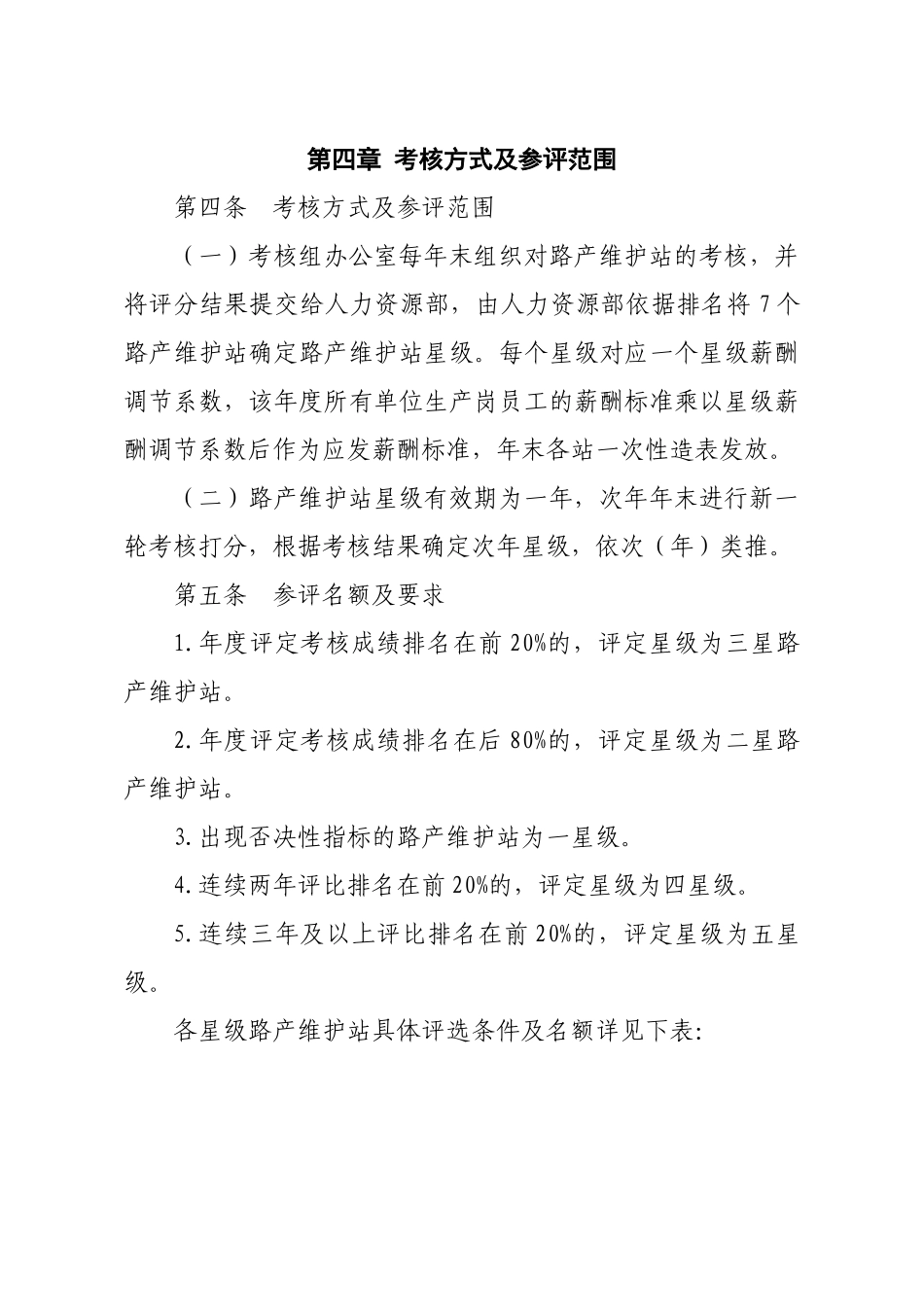 高速公路路产维护站星级考核办法_第2页