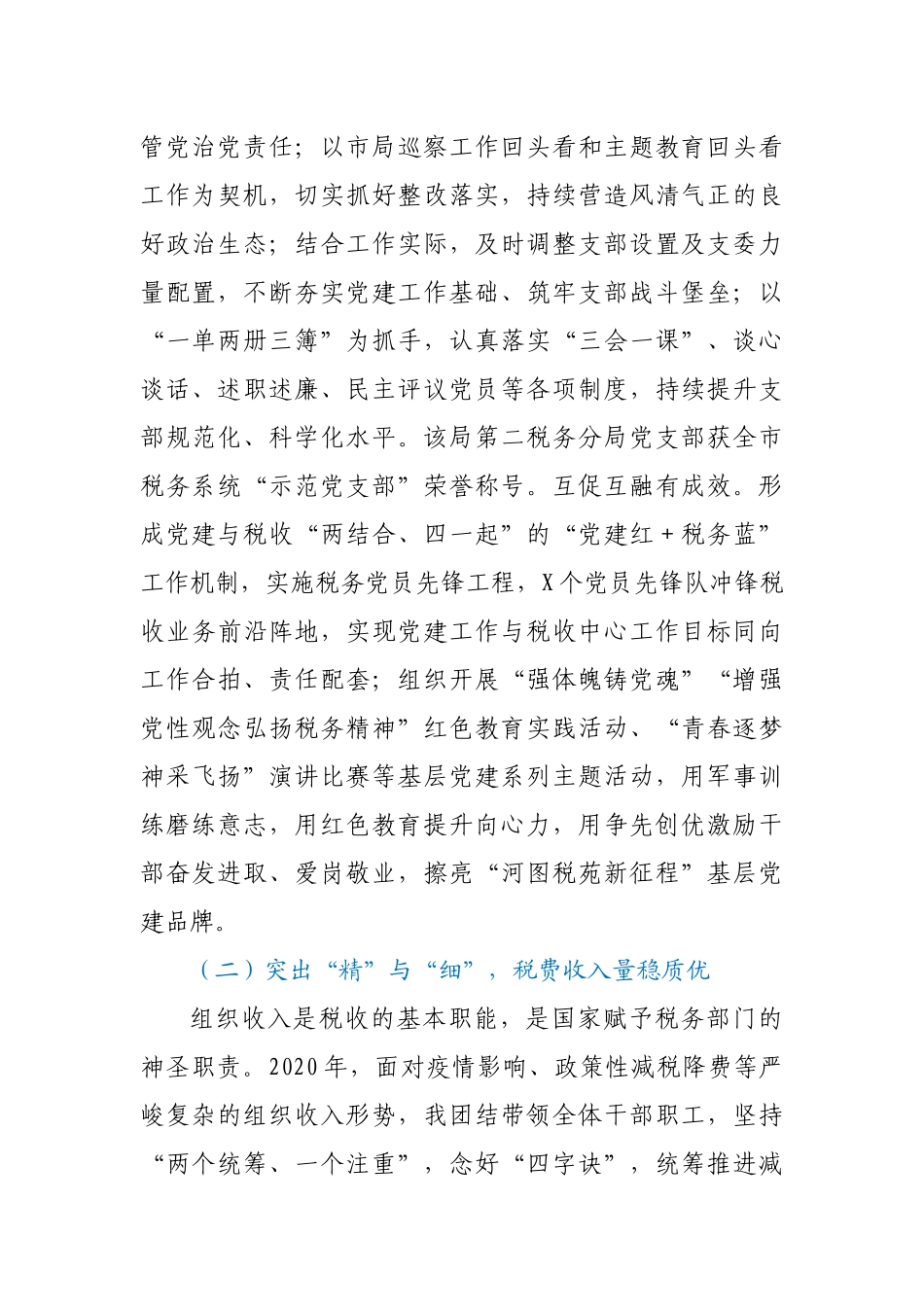 X税务局党委书记、局长2020年述职报告_第2页