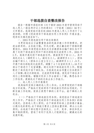 2024年干部选拨自查整改报告