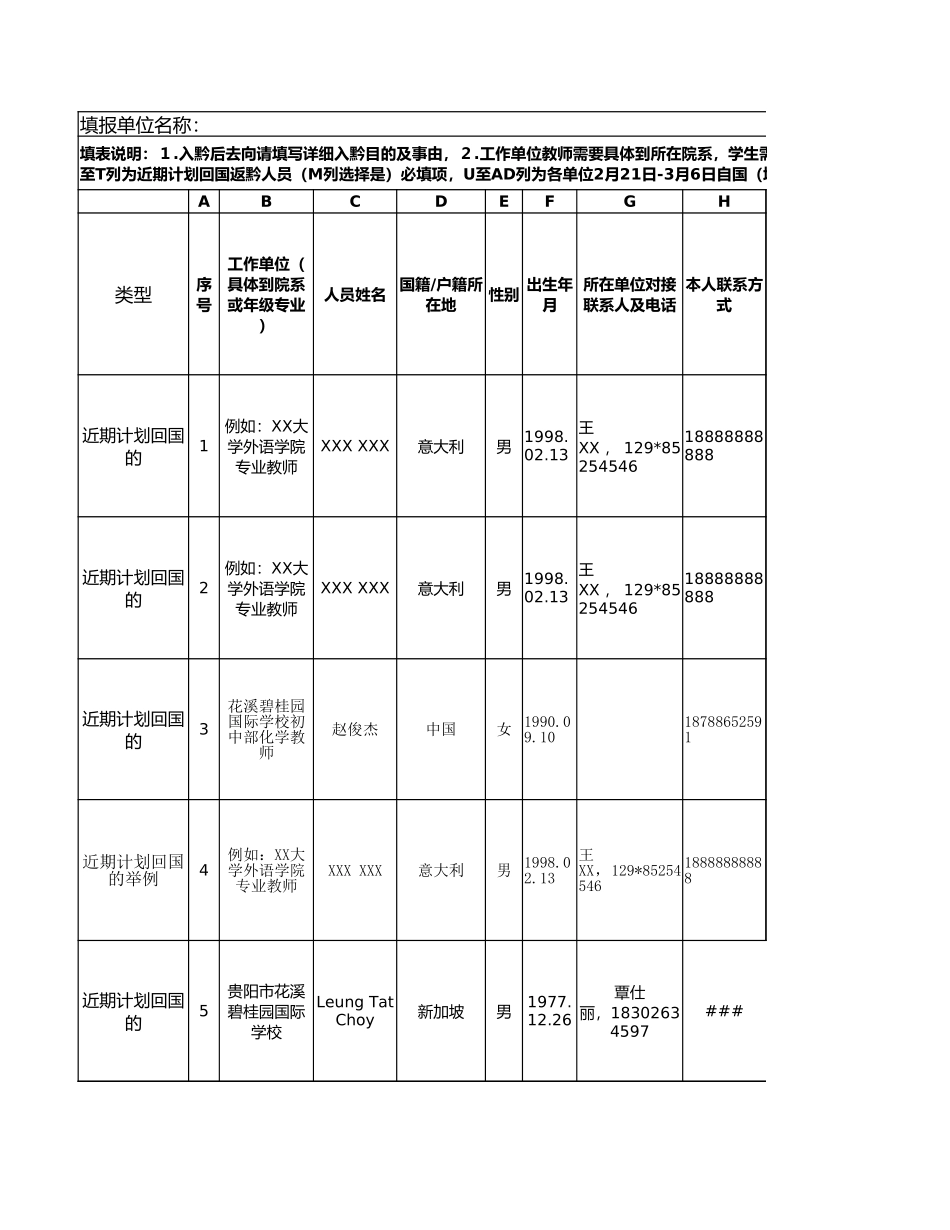 国（境）外师生信息排查情况表_第1页