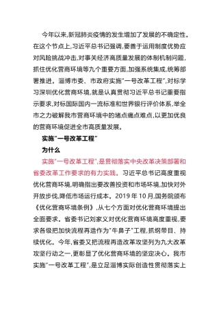对标学习深圳优化营商环境讲话