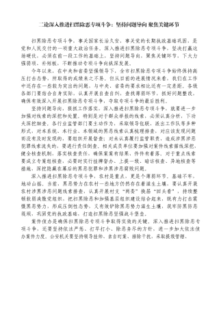 二论深入推进扫黑除恶专项斗争：坚持问题导向 聚焦关键环节