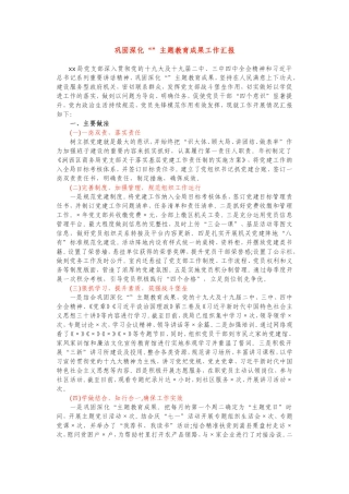 巩固深化主题教育成果工作汇报_