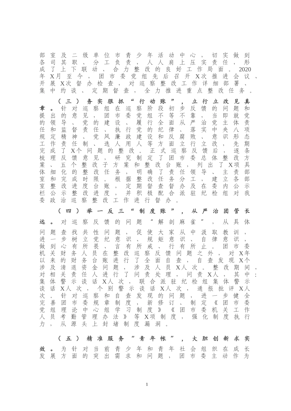 共青团X市委关于市委第X巡察组反馈问题整改情况的报告）_第2页