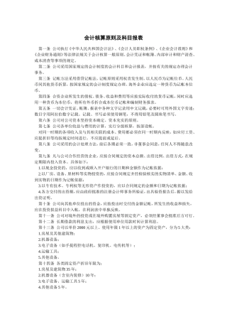 会计核算原则及科目报表企业财务管理