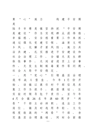 基层社会治理先进典型发言1