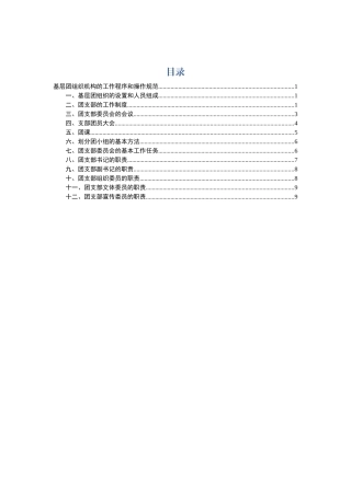 基层团组织机构的工作程序和操作规范