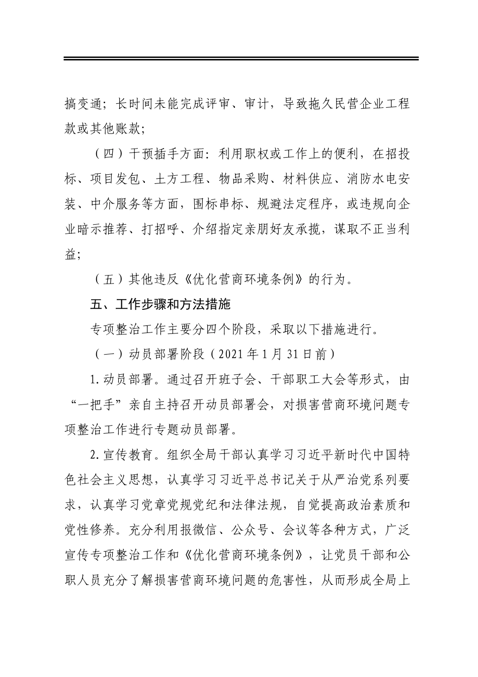关于开展损害营商环境问题专项整治的工作方案_第3页
