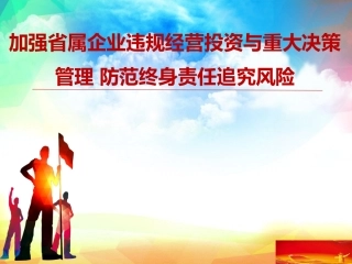 加强省属企业违规经营投资与重大决策管理防范终身责任追究风险