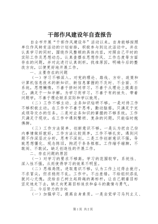 2024年干部作风建设年自查报告