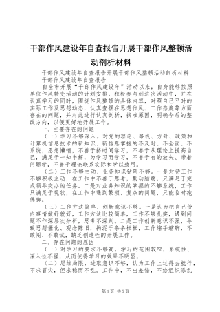 2024年干部作风建设年自查报告开展干部作风整顿活动剖析材料