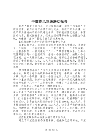 2024年干部作风三级联动报告