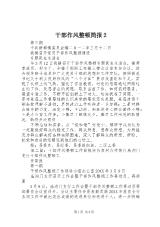 2024年干部作风整顿简报