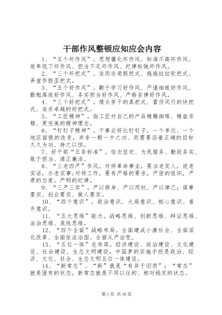 2024年干部作风整顿应知应会内容