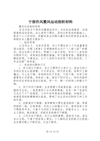 2024年干部作风整风运动剖析材料